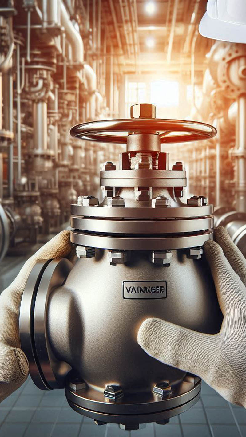 Industrial valves installation at power plant